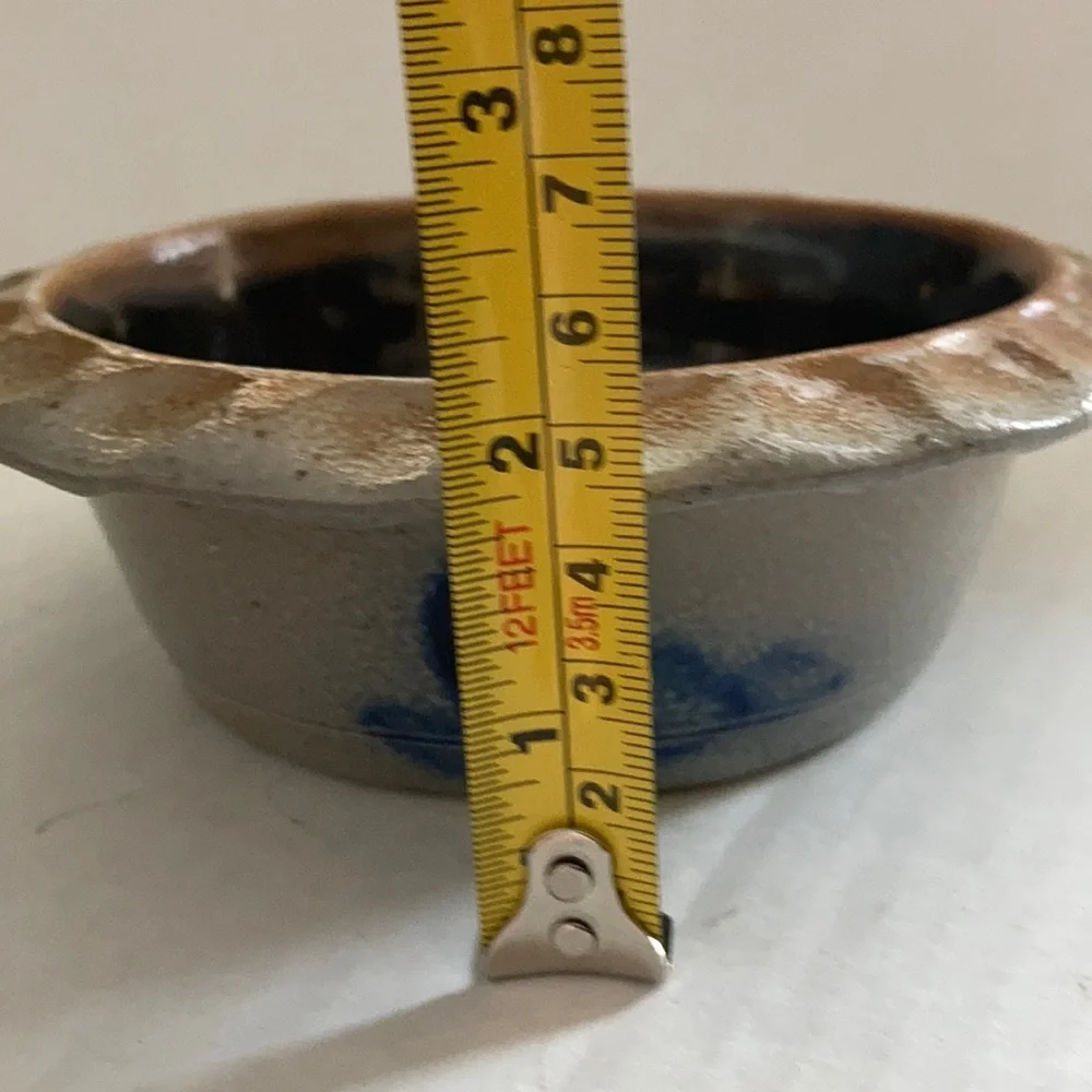 Rowe Pottery Works apple baker pottery bowl cobalt